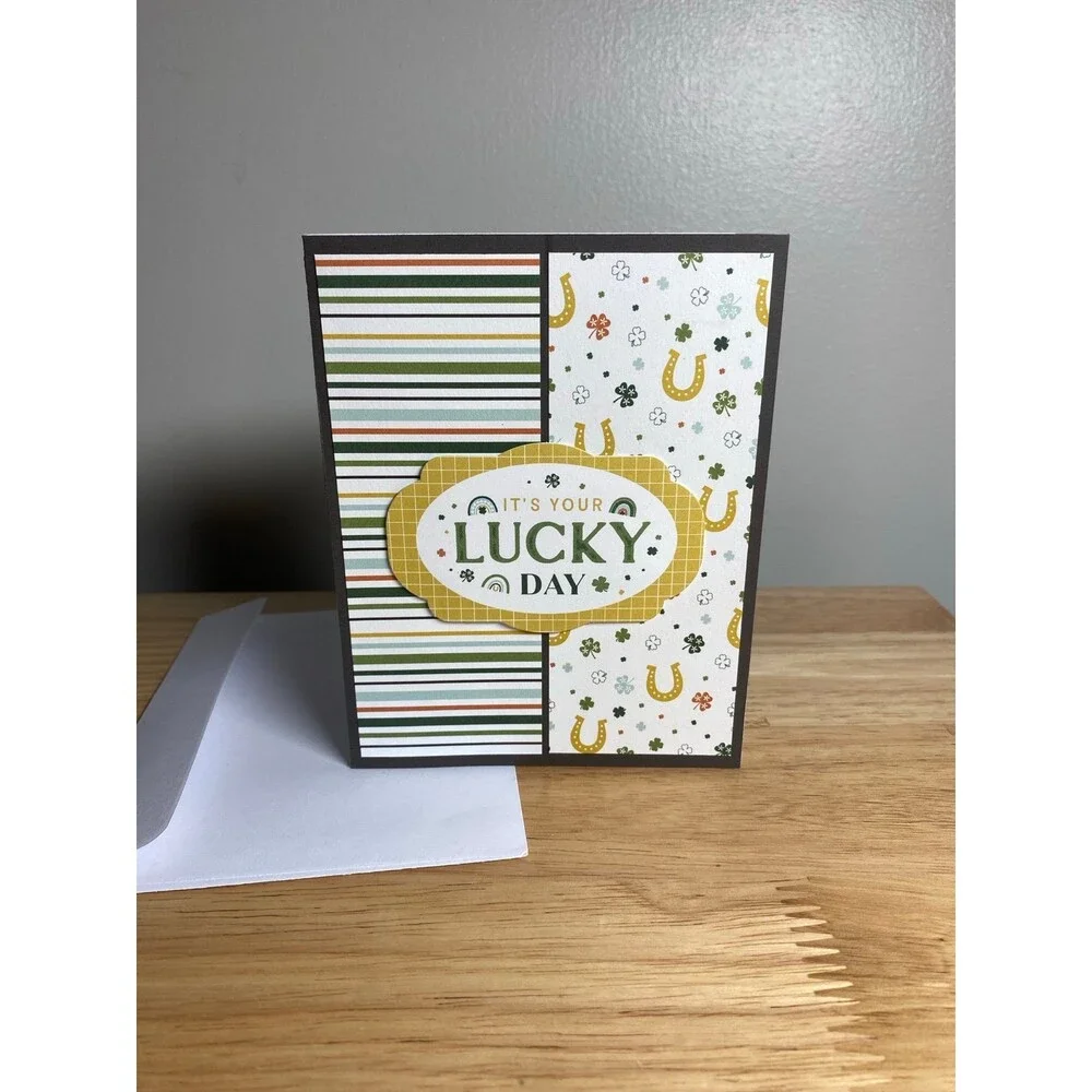 Handmade St. Patrick’s Day Blank Greeting Card A2 & Envelope
